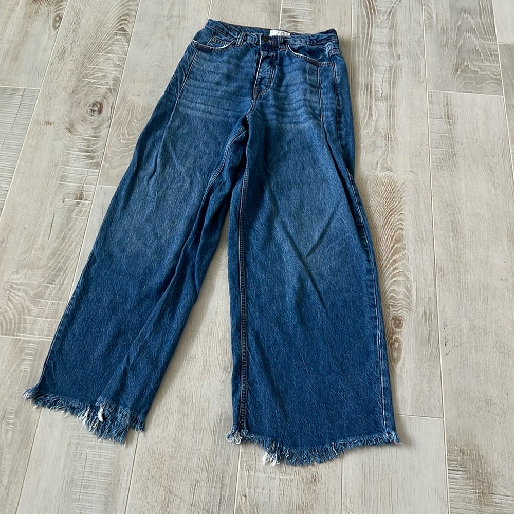 Free people high waisted wide leg jeans
